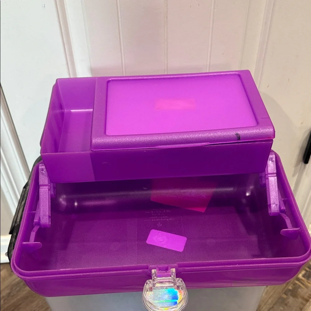 Caboodles Bold Purple Makeup Case with Mirror, NWT